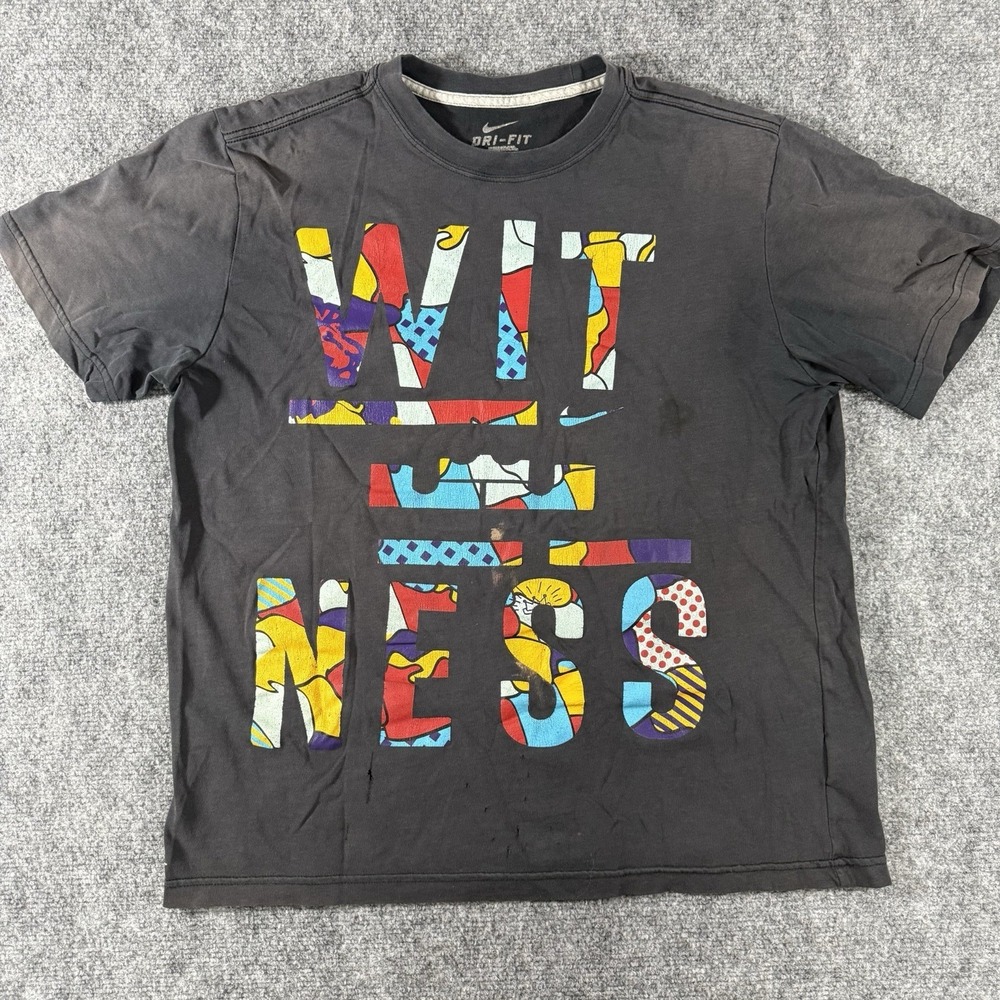 The Nike Tee Men's T Shirt Dri Fit L Short Sleeve Black Witness LeBron James